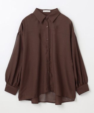 ANY L 【洗濯機可】シアーシャツ ブラウン