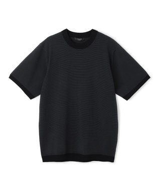JOSEPH HOMME 【新柄】リュクスレーヨンボーダー　クルーネック半袖ニット グレー系1