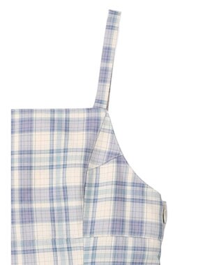 earth music&ecology ＣＨＥＣＫハイウエストフレアジャンスカ Check Blue