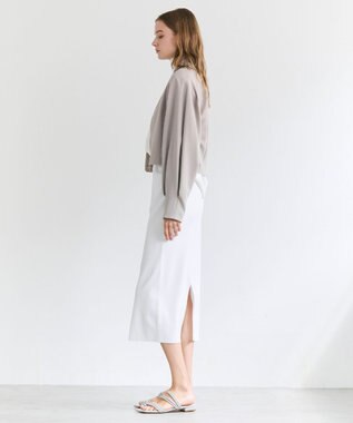 BEIGE， LAURA / ドライタッチ ストレッチニットスカート Ecru