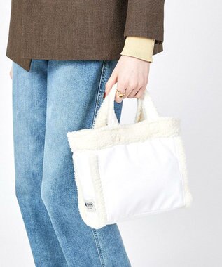 LeSportsac SMALL TWO WAY DENIM TOTE/ホワイトデニム/クリームシェルパ ホワイトデニム/クリームシェルパ