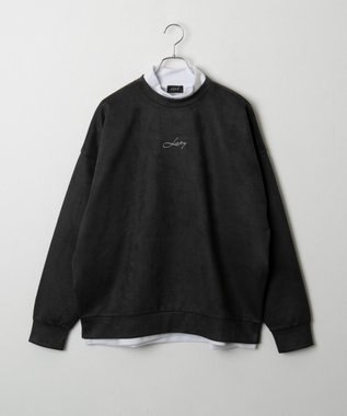 WEGO 【2点SET】フェイクスウェードアンサンブルプルオーバー ブラック中濃色