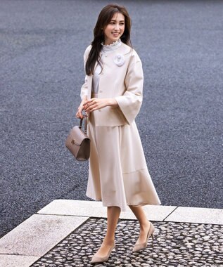 組曲 L 【KUMIKYOKU NAVY】スタンドフリルシャーティング ブラウス アイボリー系