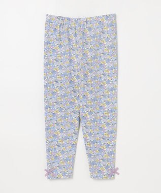 ANY KIDS 総柄プリント レギンス サックスブルー×花柄