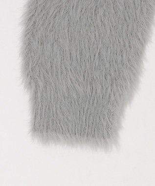 WEGO ロゴシャギーショートニット グレー