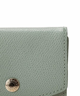TOPKAPI 【TOPKAPI】角シボ型押し・ラウンドフラップ  三つ折り 財布 COLORATO コロラート グリーングレー