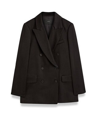 JOSEPH テクスチャードビスコース　ダブルブレステッドジャケット Black