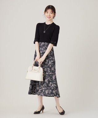 ANY SIS 【洗える】シアーディテール ニット ブラック