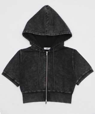 WEGO 半袖ショートパーカー スミクロ