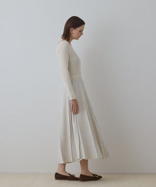 GRACE CONTINENTAL ラメモールニットジャガードワンピース キナリ