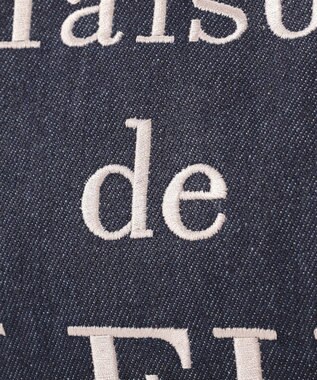Maison de FLEUR デニムブランドロゴスクエアトートバッグ Indigo
