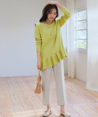 Tiaclasse 【洗える】テーパードパンツ アイボリー