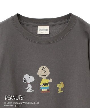 Green Parks ■ＰＥＡＮＵＴＳ　クロスステッチロンＴ Charcoal Gray