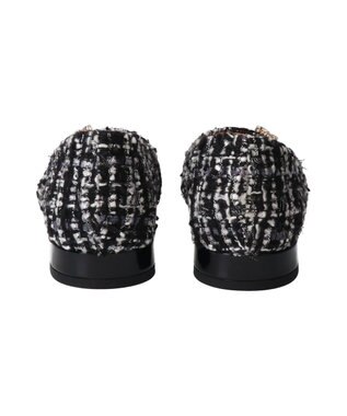 Bridget Birkin 【Bridget Birkin】ゴールドチェーンポインテッドフラットパンプス ブラック雑材