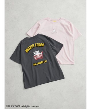 Green Parks ムジークタイガー／バックプリントＴシャツ Charcoal Gray