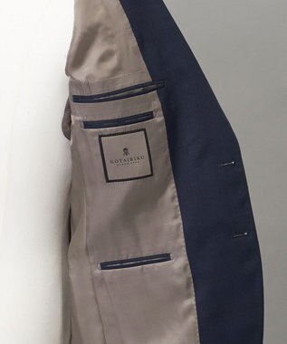 GOTAIRIKU 横に伸びる【TasmaniaWool/タマニアウール】ストレッチ スーツ__ネイビー格子柄 ネイビー格子地柄