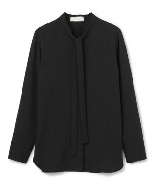 BEIGE， 【洗える・L-size】EVA / ボウタイロングスリーブブラウス Black