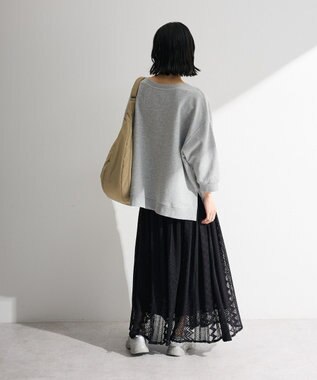 Green Parks 七分袖ロゴ裏毛プルオーバー Gray Mixture