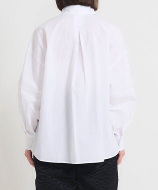 muuc 〈多彩な着方が叶う〉〈衿立て＆衿折り〉〈遠州織物の工場で織られた上質なコットン100%生地〉リボン紐付き多様衿 羽織り＆シャツ ホワイト