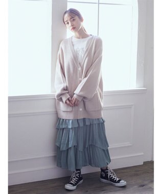 earth music&ecology ランダムティアードスカート Green