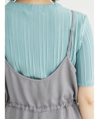 Green Parks 冷やっとすずやかウエストドロストサロペット Gray Mixture