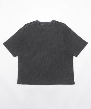 WEGO 【ユニセックス着用ITEM/MLサイズ展開】ブリーチワッフルダメージグラフィックT（SS） スミクロ