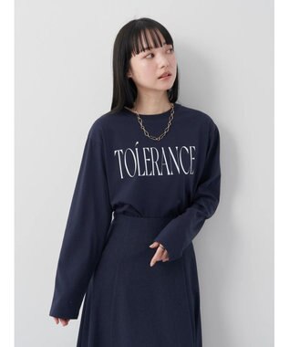 earth music&ecology ｔｏｌｅｒａｎｃｅ　ロゴロンＴＥＥ Dark Navy