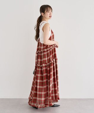 Green Parks ・Ｐｅｔｉｔ　Ｆｌｅｕｒ　オンブレーチェックキャミワンヒ Brown