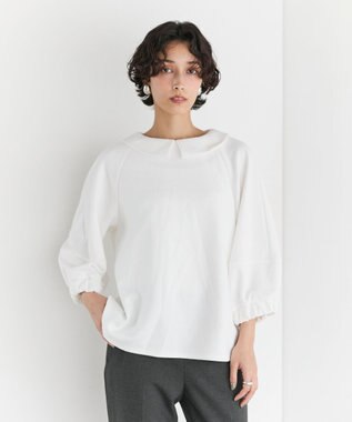 【セレモニーにも/洗濯機可】ランタンスリーブブラウス