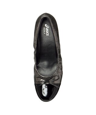 ASICS WALKING ペダラ レディース 2E 2.0cmヒール ガンメタル×ブラック(エナメル)