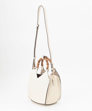 23区 【CLASSY.6月号掲載】LORISTELLA バンブーハンドル ショルダーバッグ ホワイト系