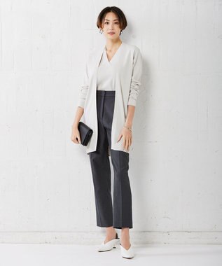 ICB 【セットアップ対応・洗える】 LooseWeave テーパードパンツ チャコール系