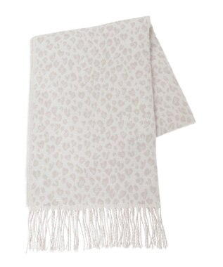 Green Parks レオパードジャガードストール Gray