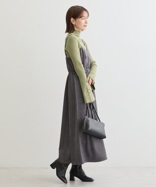 Green Parks ・ＳＵＧＡＲ　ＳＰＯＯＮ　スエードポンチキャミワンピ Charcoal Gray