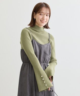 Green Parks ・ＳＵＧＡＲ　ＳＰＯＯＮ　スエードポンチキャミワンピ Charcoal Gray