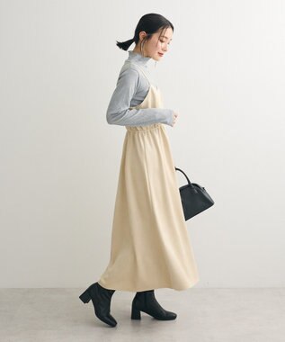 Green Parks ・ＳＵＧＡＲ　ＳＰＯＯＮ　スエードポンチキャミワンピ Ivory