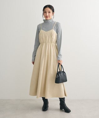 Green Parks ・ＳＵＧＡＲ　ＳＰＯＯＮ　スエードポンチキャミワンピ Ivory