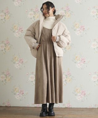 Green Parks ・ＳＵＧＡＲ　ＳＰＯＯＮ　スエードポンチキャミワンピ Beige