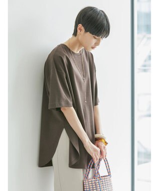 AMERICAN HOLIC 抗菌防臭　Ｄａｉｌｙ！　裾ラウンドカットチュニック1 Brown