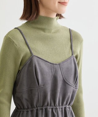 Green Parks ・ＳＵＧＡＲ　ＳＰＯＯＮ　スエードポンチキャミワンピ Charcoal Gray