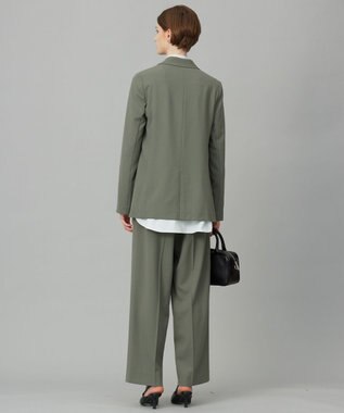 ICB ウール2WAYストレッチ ダブルブレストジャケット スモークグリーン系