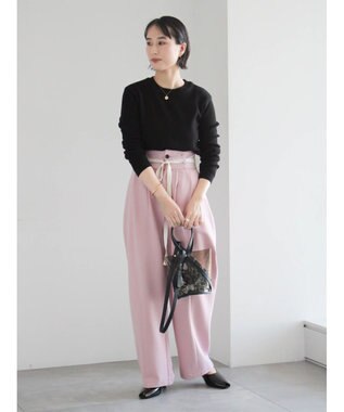 Te chichi チャーム付きワッフルニットプルオーバー ブラック