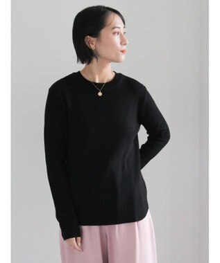 Te chichi チャーム付きワッフルニットプルオーバー ブラック