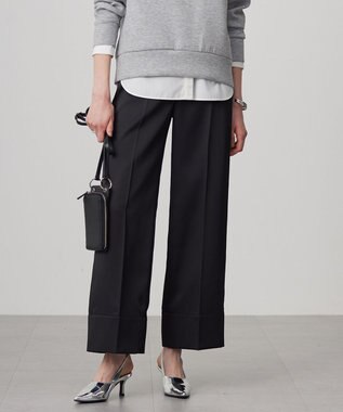 【CLASSY.1月号掲載・2WAY・洗える】 クリアサテン ワイドストレートパンツ