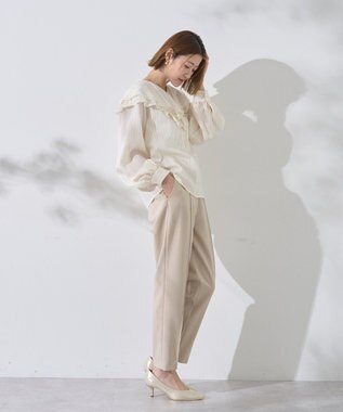 YECCA VECCA ストレッチピンタックパンツ Light Beige