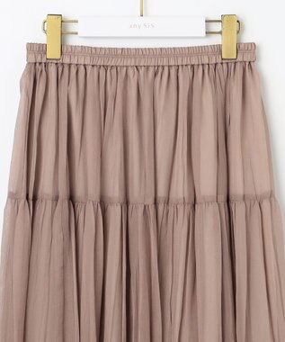 ANY SIS 【洗える】シアーワッシャーティアード スカート モカピンク