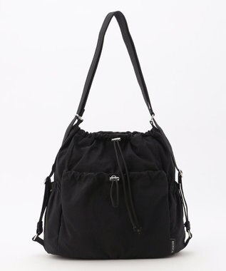 LA BAGAGERIE 【MONICA】クリンクルナイロン　ドロスト2WAYバッグ ブラック