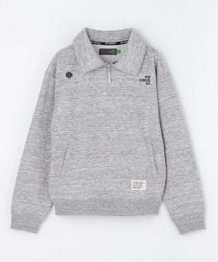 PW CIRCULUS 【WOMEN】ハーフジップ 裏毛スウェットトップス ゴルフウェア レディース グレー系