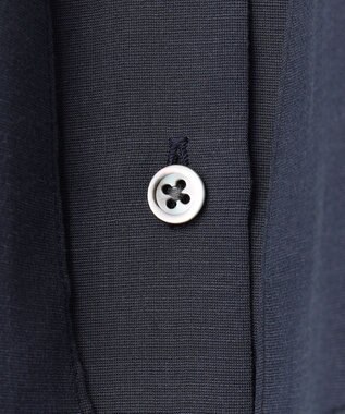 自由区 【洗える・XSサイズあり】キュプラコットンブロード ブラウス ネイビー系