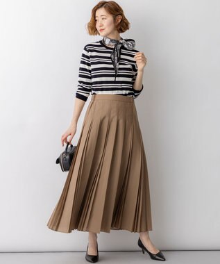 23区 【先行予約】グロッシープリーツ ロングスカート モカ